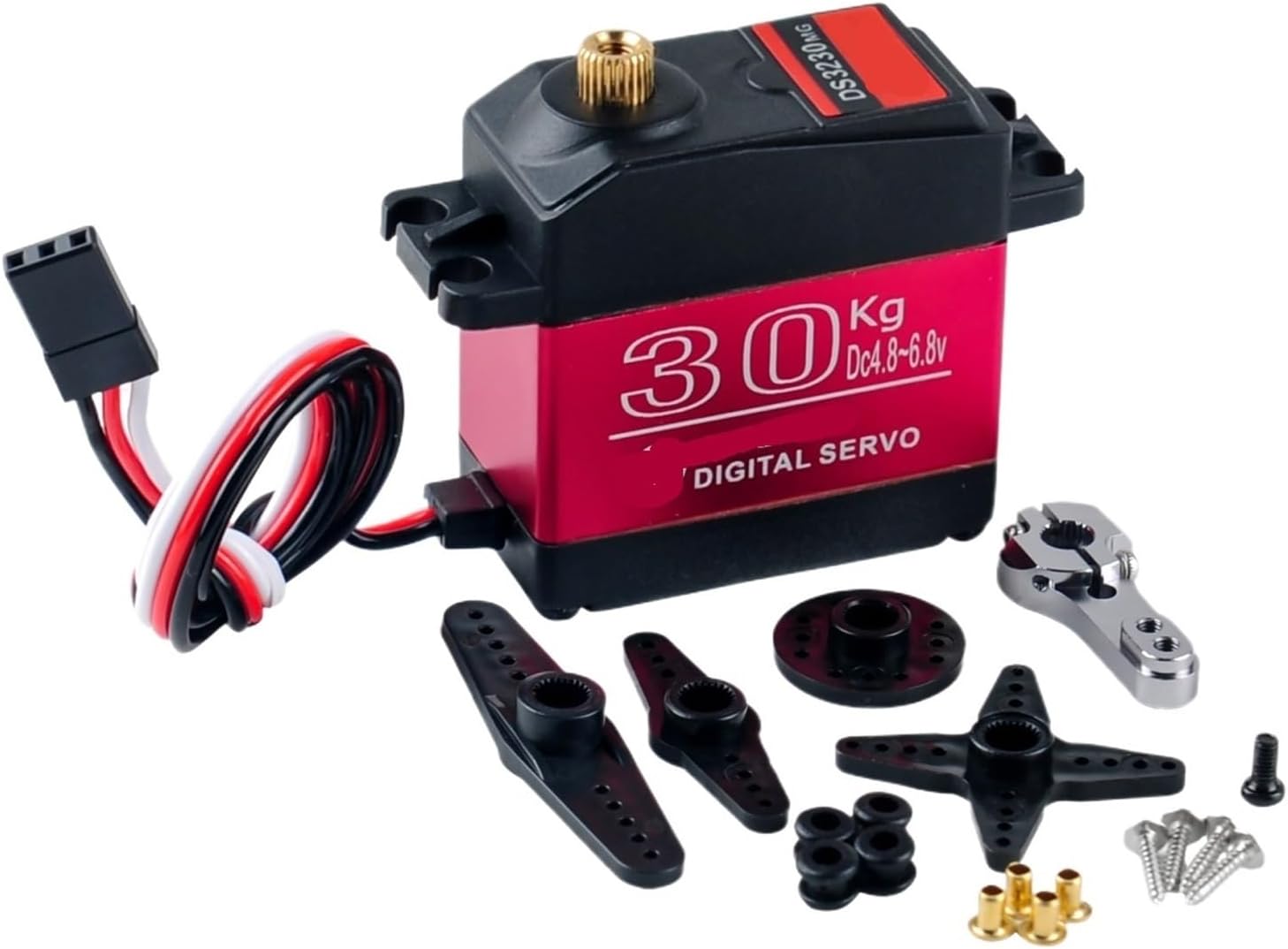 1X 20/25/30/35/40kg Digital Servo Waterproof IP66 RC Servo for 1/8 1/10 Scale High Speed ​​Metal Gear High Torque(DS3230-270)