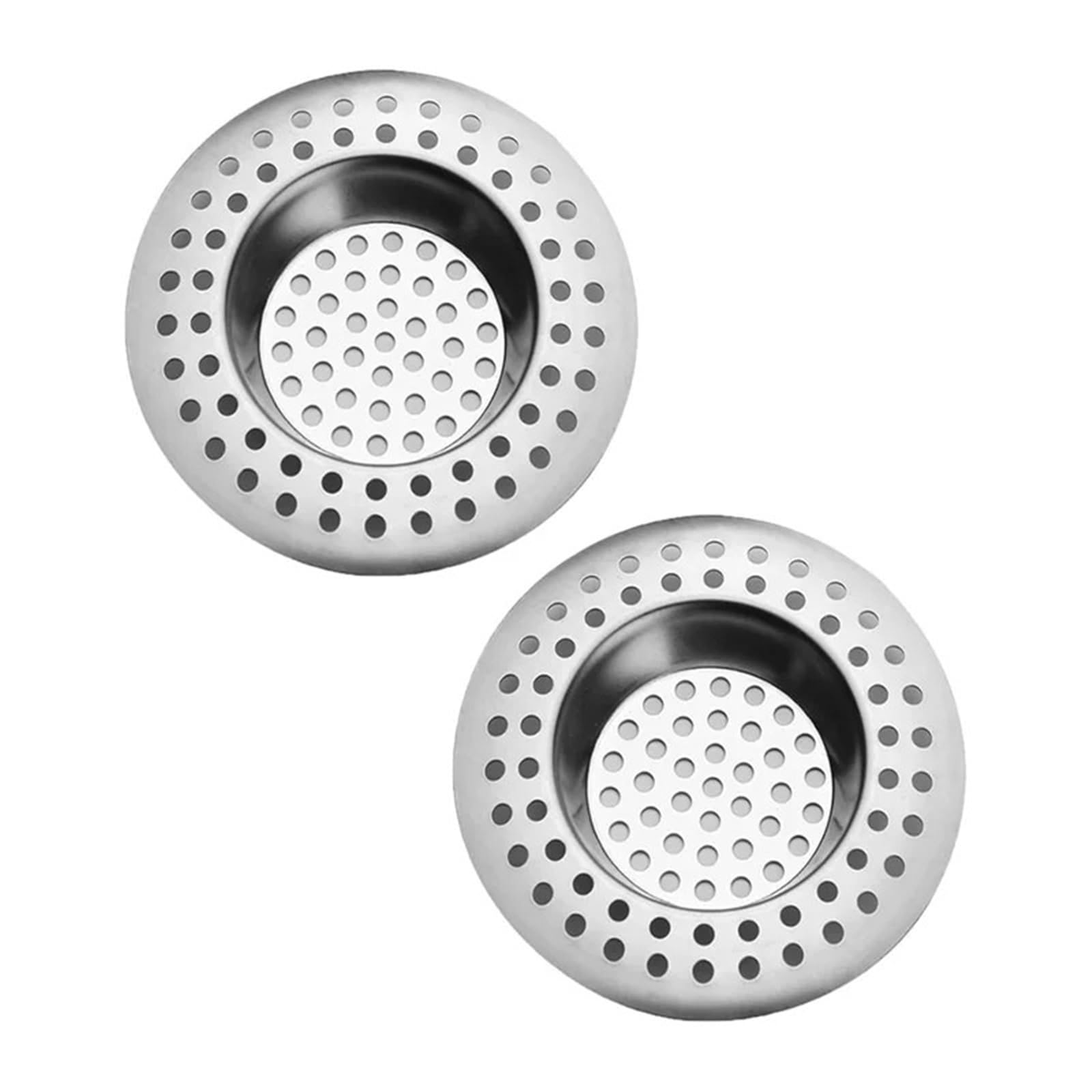 Kitchen Sink Drain Stopper Strainer Stainless Stee 2Pcs Stainless Steel Kitchen Sink Strainer Plug Drain Hair Catcher Stopper Filter Standard