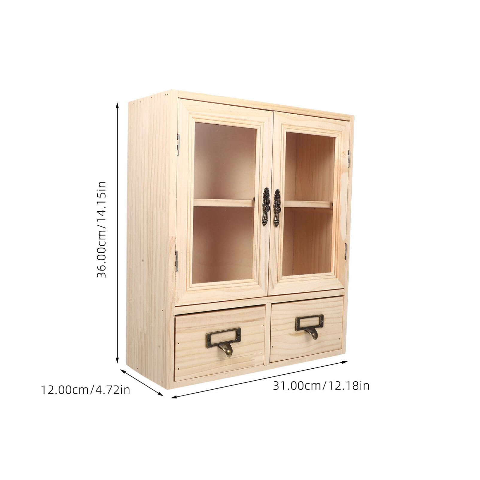 Luxshiny Gabinete de Almacenamiento de Escritorio de Madera Gabinete de Almacenamiento de Encimera de Madera Pequeño de Campo Organizador de Escritorio de Gabinete de Almacenamiento