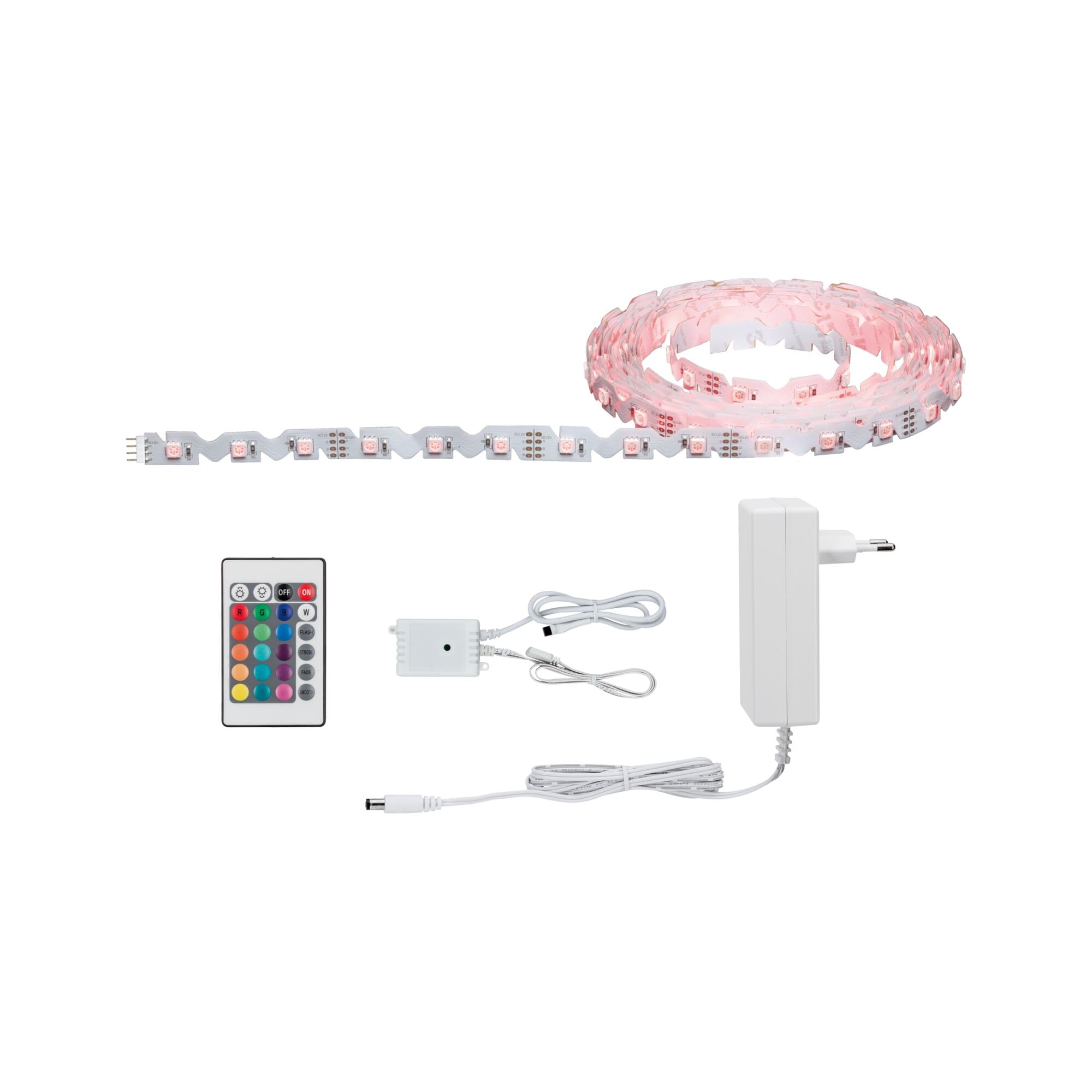 Paulmann 78966 Strip LED FlexLED 3D set di base 5m RGB incl. 1 fascia luminosa dimmerabile da 26 Watt bianco striscia luminosa plastica fascia LED