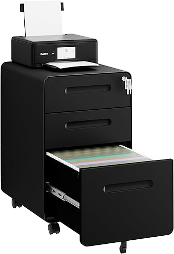 Miniatura 58 de Archivador de 2 cajones con cerradura y 4 llaves, archivador móvil de metal, archivadores para oficina en casa, debajo del escritorio, premontaje