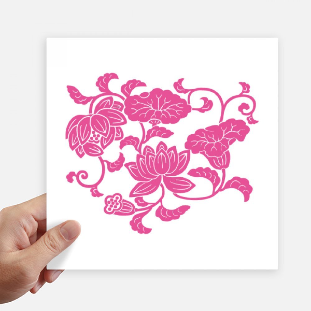 Autocollant culture japonaise fleur rouge sticker mural pc valise moto 4Pcs 20cm