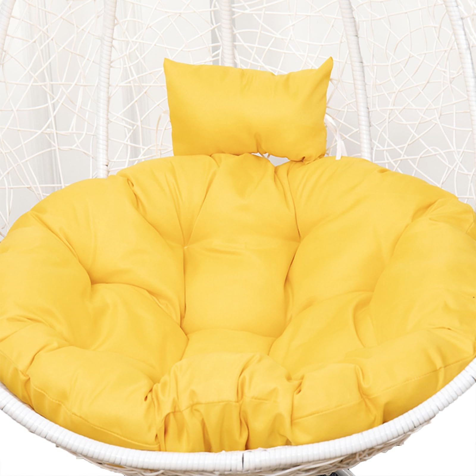 Meiiron Swing Egg Chair Replacement, Cushion Only, Removable Hanging Basket Cushion with Pillow and Invisible Zip, Hanging Basket Seat Cushion for Outdoor Patio, Garden(Color 8,Diameter 116cm)