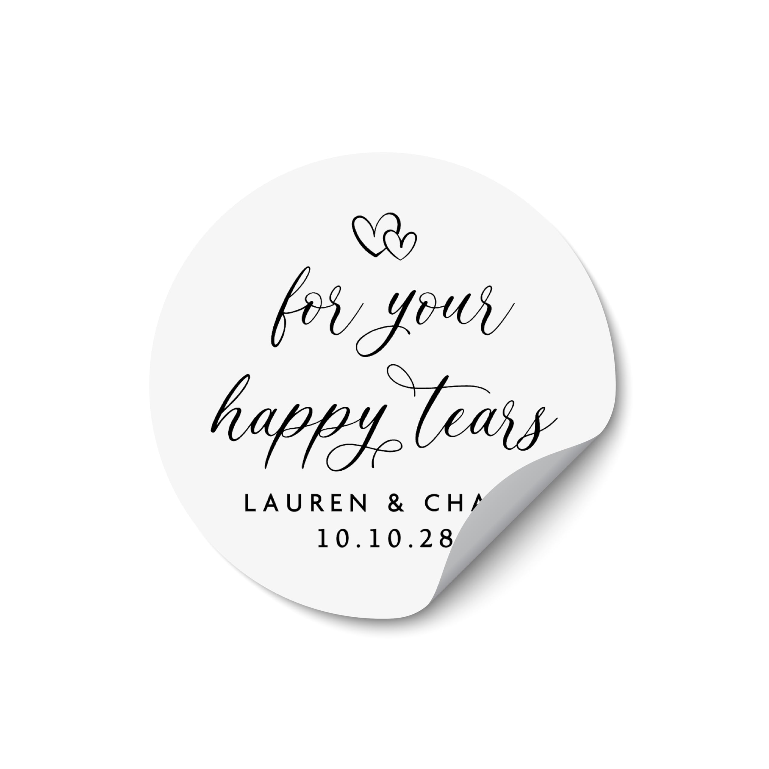 for Your Happy Tears Wedding Clear Stickers, Wedding Tissue Pack Labels, Custom Tissue Pack Sticker for Weddings, Stickers for Bridal Shower - RW19