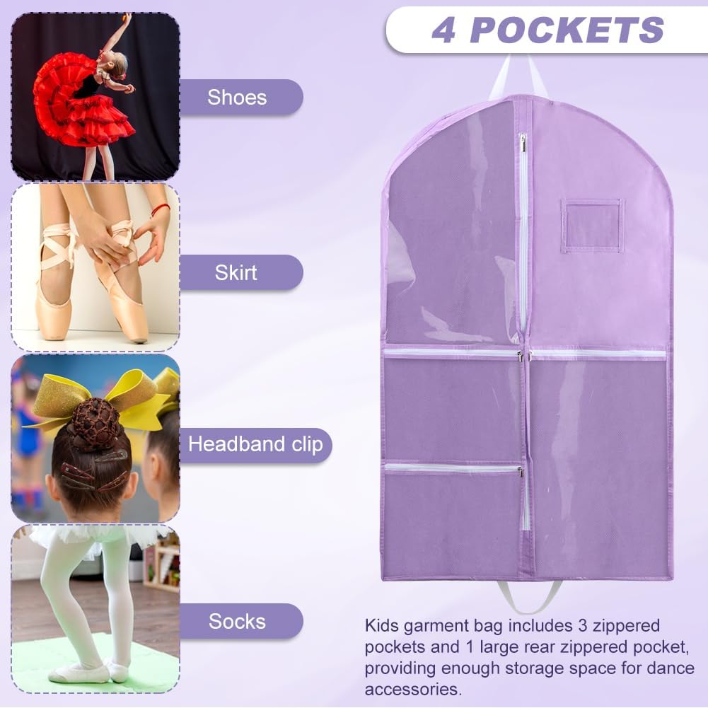 Dance Garment Bag for Kids Dancers, Hanging Costume Cover