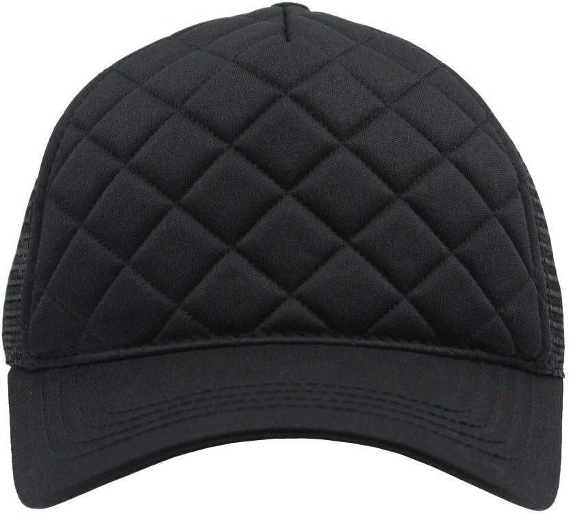 Tone on Tone Cotton Mesh Adjustable Low Profile Baseball Cap Quilt Camo Heather Distressed (Quilt Black) - Image 2