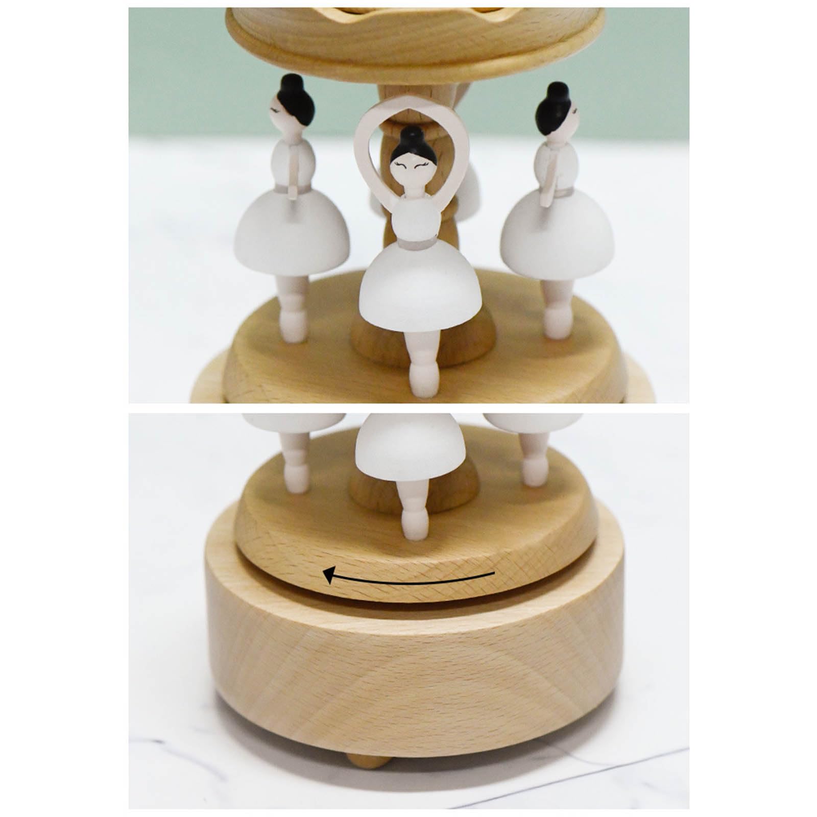 Carillon in legno con carillon a forma di ballerina, per bambini e adulti, regalo creativo di compleanno, decorazione per feste di compleanno