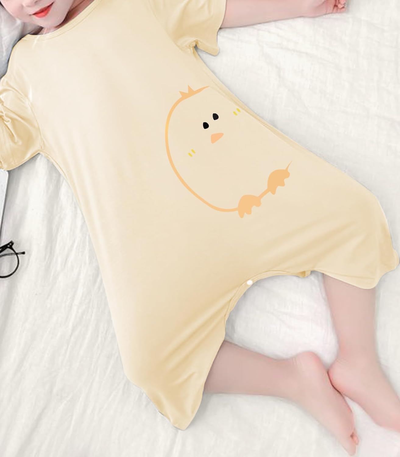 Umeyda Little Baby Boys Footless Pajamas Modal Short Sleeve Romper Jumpsuit Sleep and Play - Image 5