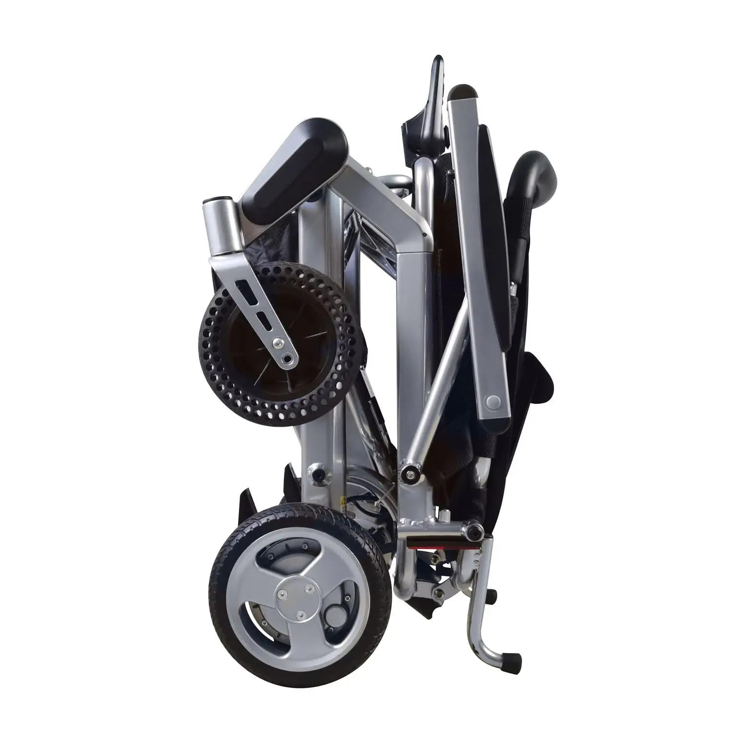 Plus SALUD - Silla de ruedas eléctrica plegable, doble motor 250 W, autonomía 18 km, batería 24 V, compacta y manejable, uso interior/exterior