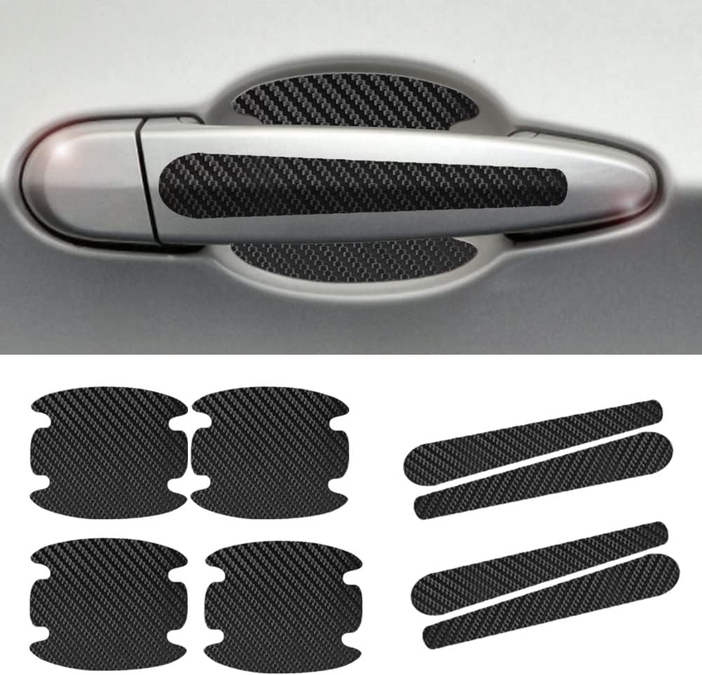 8Pack Car Door Handle Protector Black Carbon Fiber Door Handle Paint