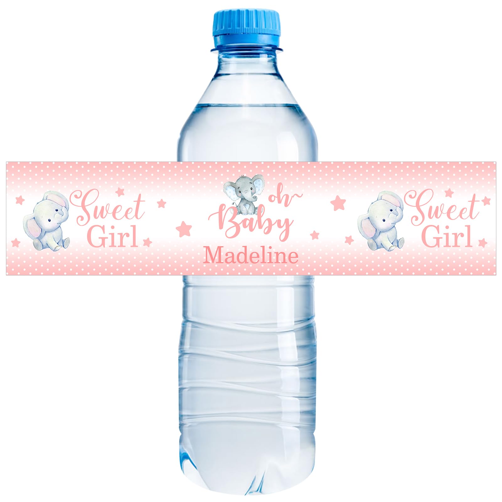 Personalised Water Bottle Labels for Baby Showers Custom Bottle Stickers with Name Photo Waterproof Bottle Label for Birthday Weddings Graduation Anniversary