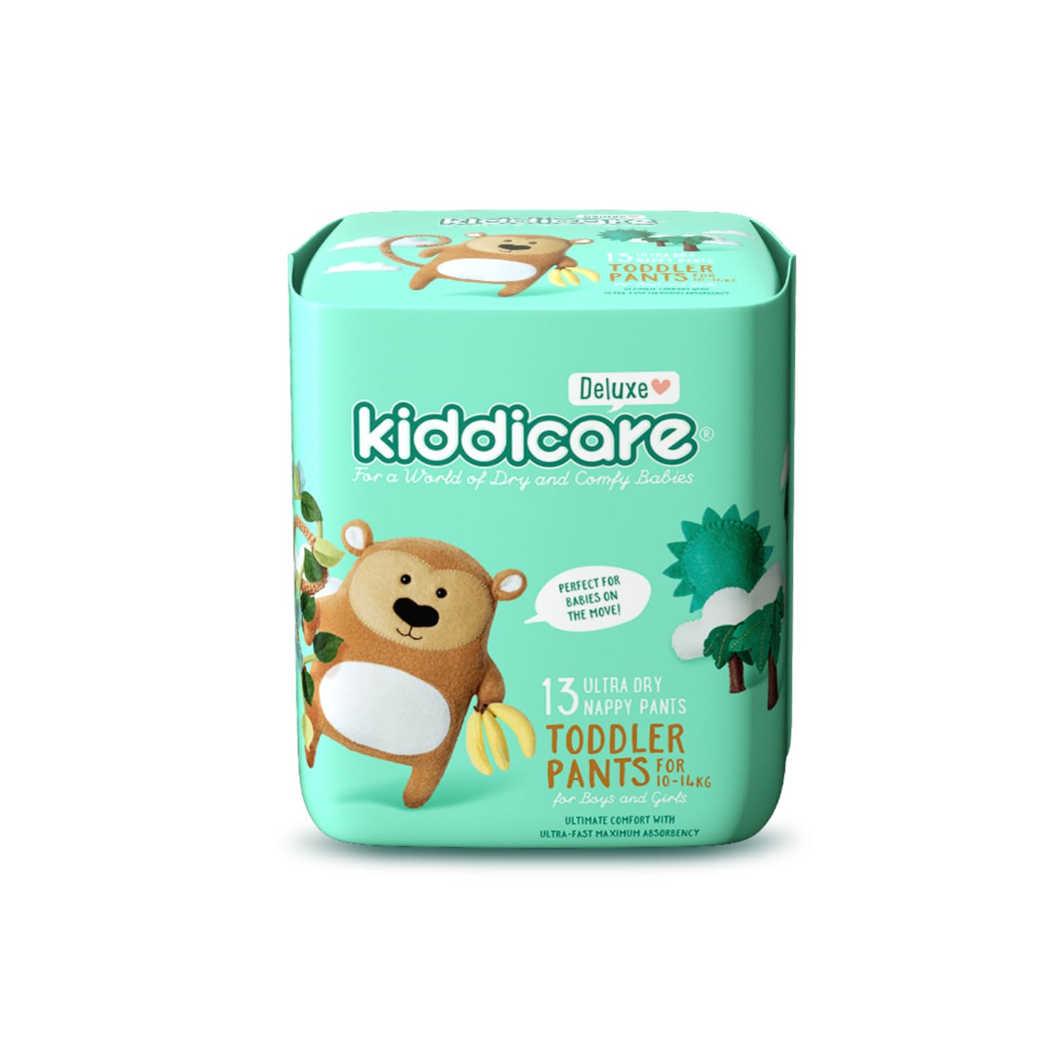KiddicareToddler Diaper Nappy Pant, Size 4 13 Count, Leakage Protection, 10-14 kg, Anti Rash, 12 Hours Absorption, with Stretchy Sides for Better Fit, Soft, Ultra Fast High Absorb (Pack of 1)