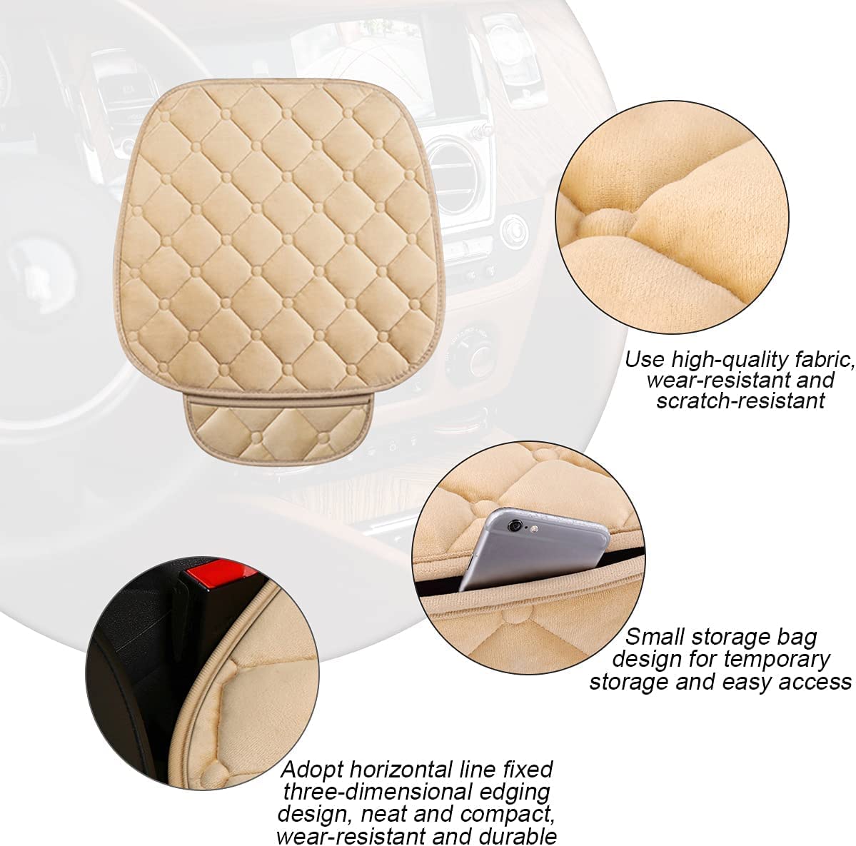 CGEAMDY Coussin Voiture Siege, Housses De Siège De Voiture Avant, Ensemble De Housses Siège Auto Universel, Anti-Poussière Et Anti-Rayures, Accessoire Voiture, Pour Les Voitures (Gris