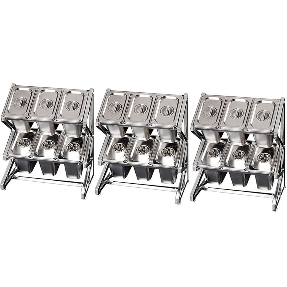 Gewürzregal aus Edelstahl, 10 Pfannen, erweiterbar, Küchenaufbewahrung mit Löffelhalter, 3-teiliger Gewürzständer, verstellbare Fächer (Silber, 64,5 x 22,6 x 43,2 cm)