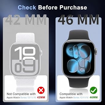 6 Pack Screen Protector for Apple Watch Series 12/11/10 46mm, Easy