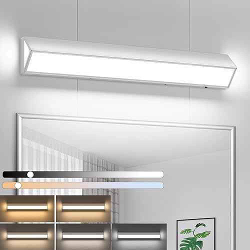 Miniatura 19 de Barra de luz LED moderna de 40 pulgadas para tocador de baño, negro mate, accesorios de iluminación de pared de acrílico moderno sobre espejo Negro