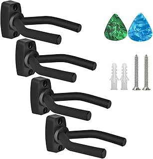 JINGFENG 4Pcs Guitar Hangers Wall Mount Guitar Holder Guitar Ukulele Bass Support Display
