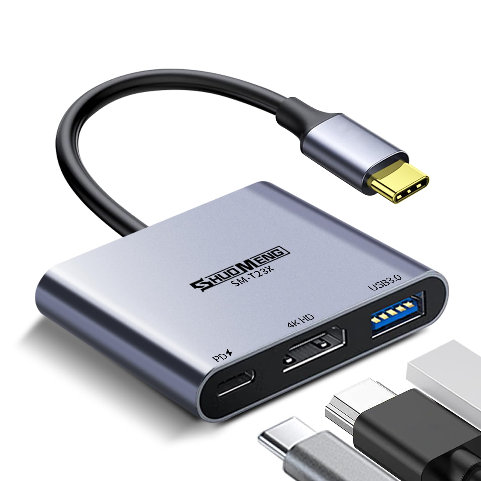 Amazon.com: Shuomeng USB C to HDMI Adapter (4K@60Hz) 3-in-1