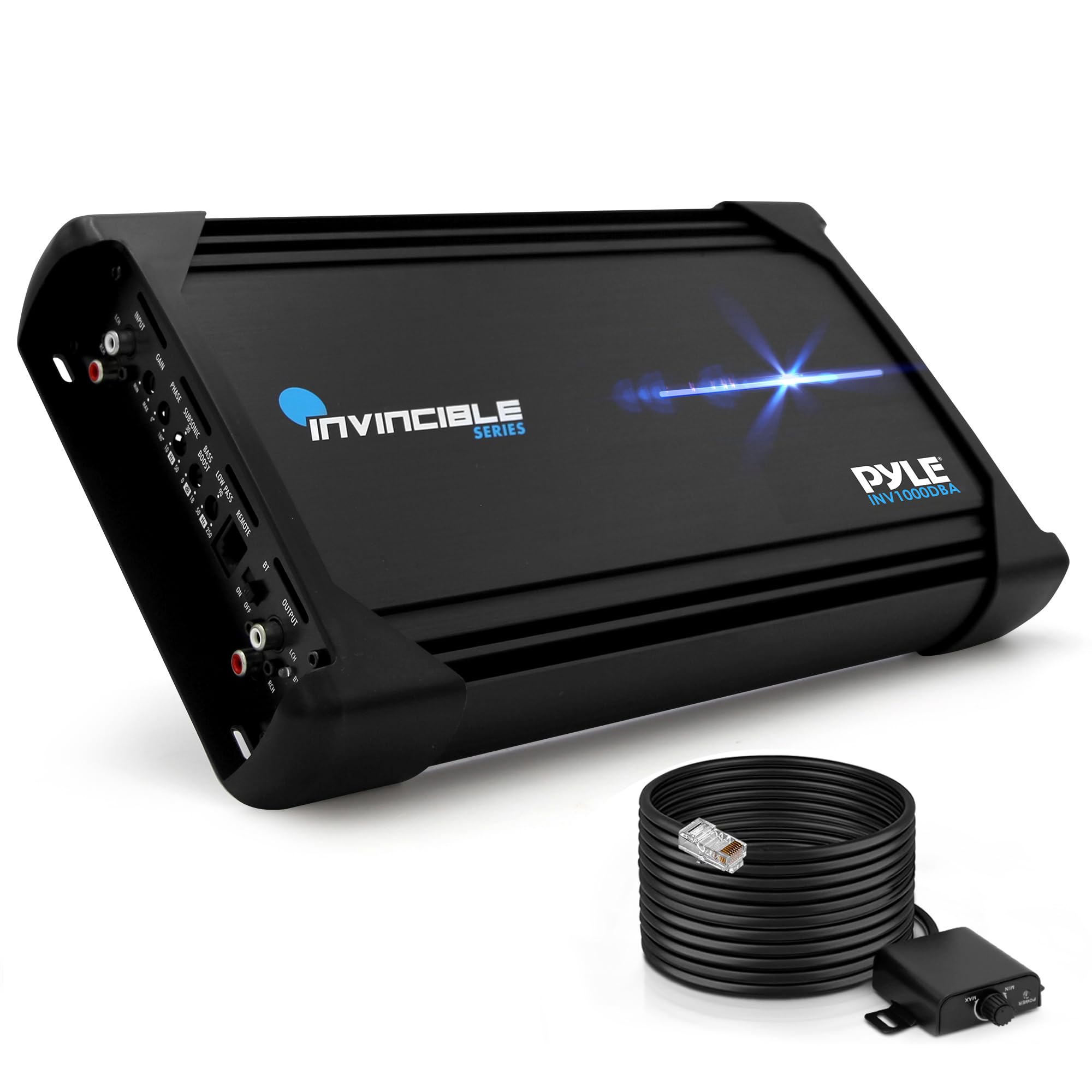 Pyle 1Channel 2000W Class D Car Audio System Amplifier, 14"Invincible Monoblock Series Amp, Advanced Protection Circuitry, PWM Power Supply, 5-Way Protection, Lightweight &amp; Compact Design, LPF Control