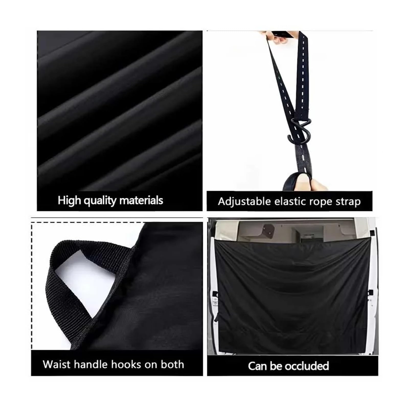 Tenda Posteriore Camper Oscurante Tenda parasole for auto 1 pezzo | Partizioni for fila anteriore e posteriore con tendina parasole for auto(LYL-hm-black)