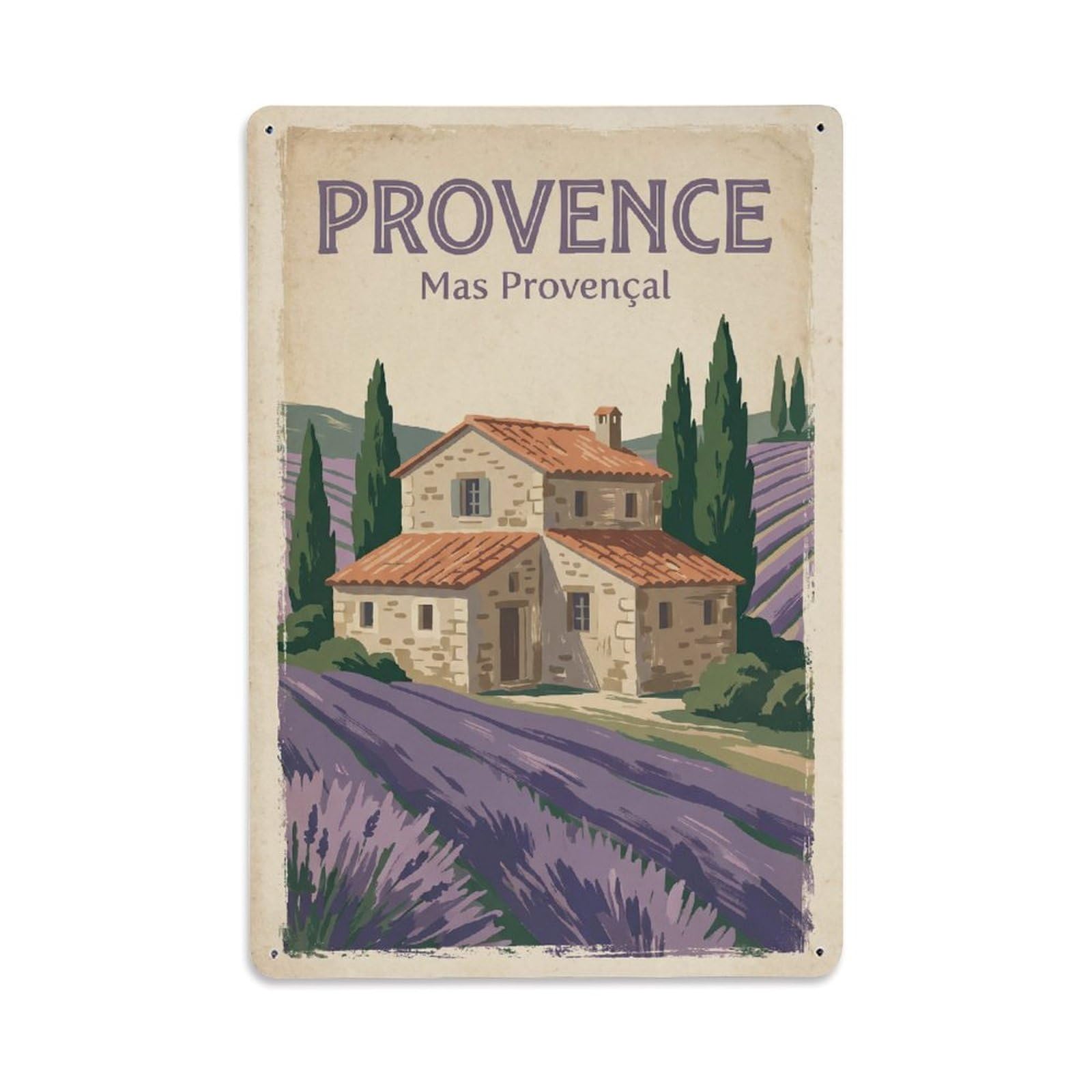 Gead 8X12inch Style Vintage Travel Provence Farmhouse Metal Tin Sign