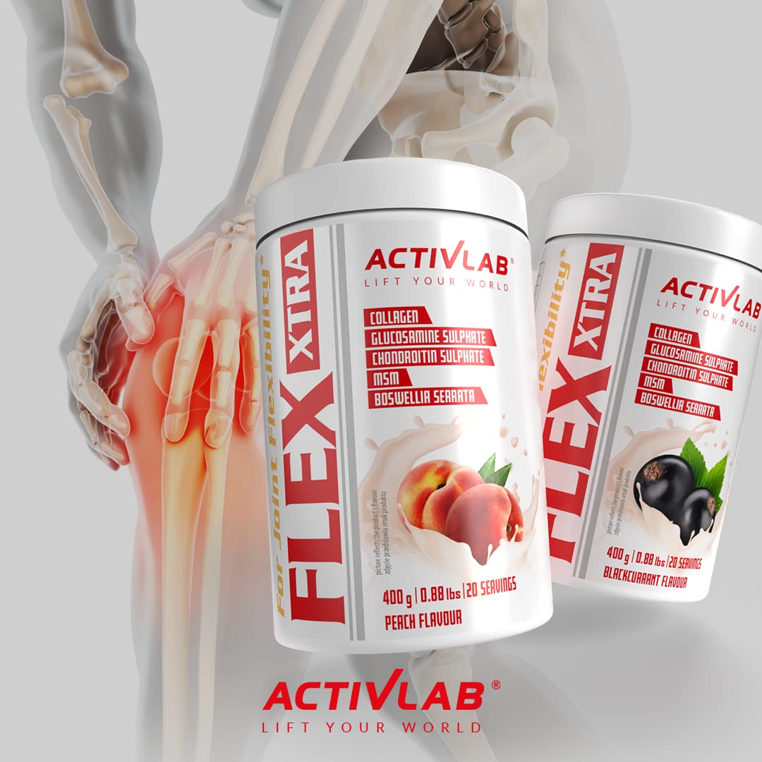 Activlab FLEX Xtra 400g | Czarna Porzeczka | Kolagen Typ I | Glukozamina | MSM | Witamina C B6 D | Hyaluronian | Dla Stawów