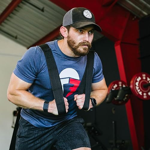 Miniatura 3 de Titan Fitness Trineo de entrenamiento de velocidad de potencia con correa de 14.5 pies, capacidad de 500 libras, arrastre ponderado o trineo de