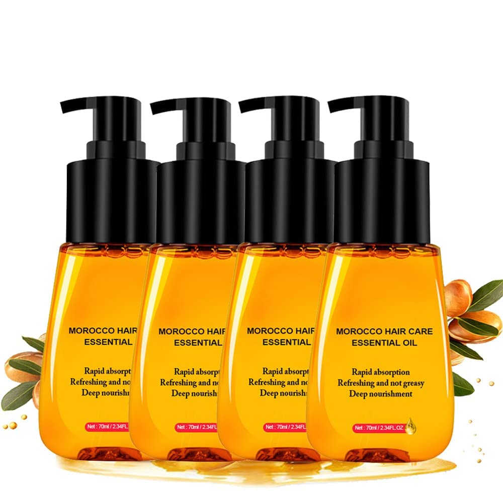 ZHBY ShineStudio Anti-frizz Hair Serum, Shine Studio Anti frizz Hair Serum, Shine Studio Morocco Silk Bright Hair Care for Dry Hair Curly Hair Damaged Hair (4Pcs), 2.34 Fl Oz