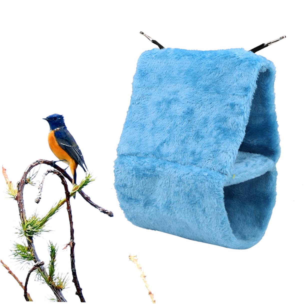 YARNOW 2 Pièces nid d'oiseau en Velours côtelé nichoir Garder Chaud Le nid des Oiseaux Tisser nid Suspendu tissé nid d'oiseau Suspendu Couche Double Cage Le nid d'oiseau hamac