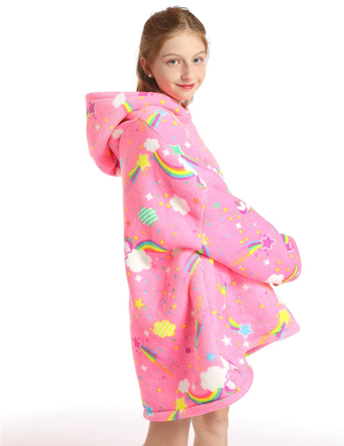 Sudadera con Capucha para Niñas Sudadera con Capucha de Gran Tamaño para Niños con Bolsillo Ropa de Invierno