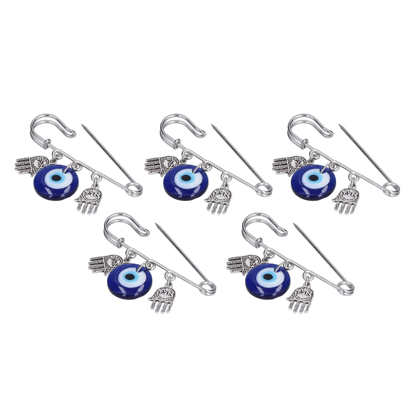 RANNYY Evil Eye Pin, 5Pcs Evil Eye Pin Good Luck Unique Design High Durability Premium Material Brooch for Home Party Dating