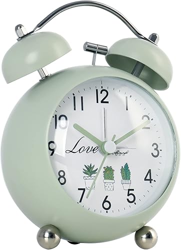 Miniatura 7 de Reloj despertador retro antiguo que no hace tictac reloj despertador de noche para personas que duermen pesado con luz nocturna reloj despertador de