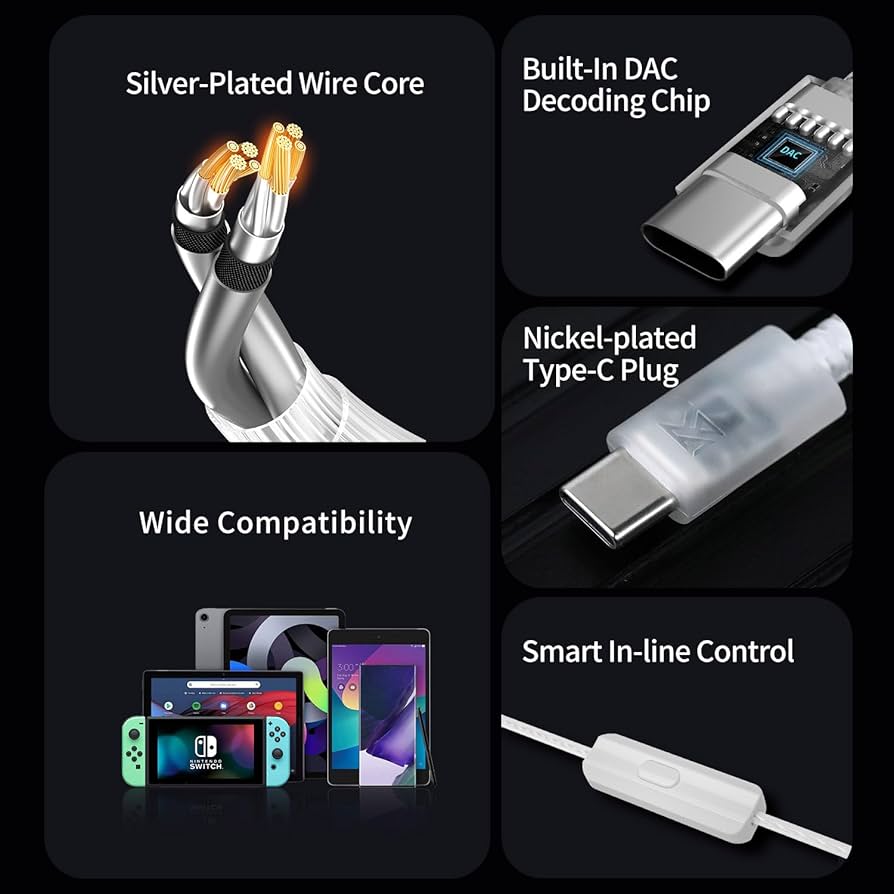 イヤホン USB Amazon | G.K KZ Type C イヤホンケーブル USB C ヘッドフォン