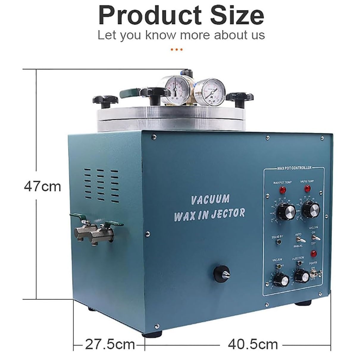 Machine à injecter de cire pour bijoux, moulage de cire avec manomètre, réglable de 55 à 85 ℃, grande capacité de 3 kg, idéale pour la fabrication de perles et de bijoux