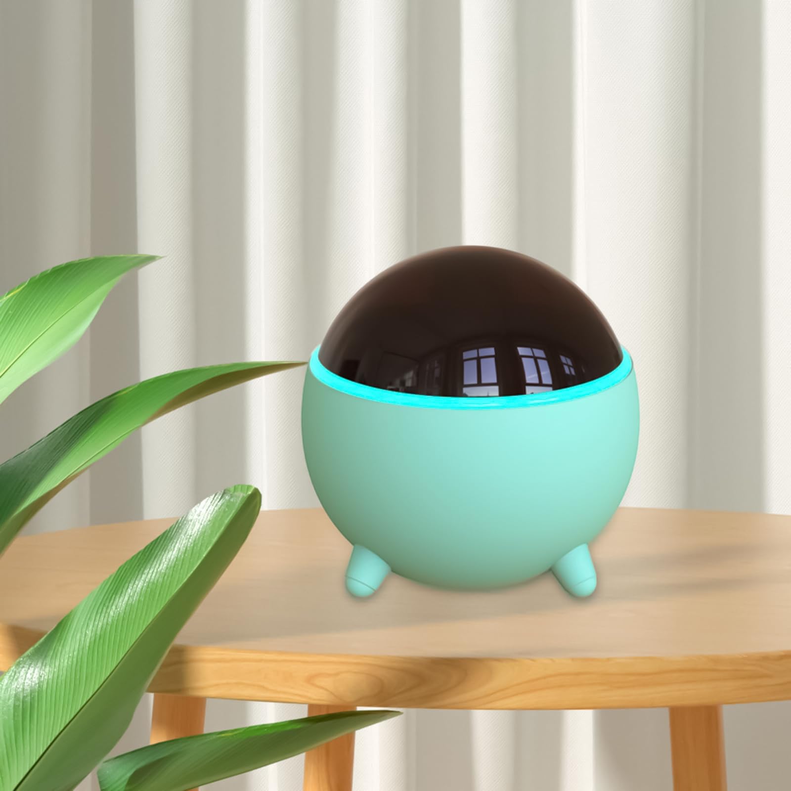 mobigon Wood Cool Mist Ultrasonic Humidifier for Room Moisture, Aroma Diffuser for Home, 300ml Essential Oil Diffuser with 7 Colorful Night Light, Auto Shut-Off, Home, Office, car (Turquize)