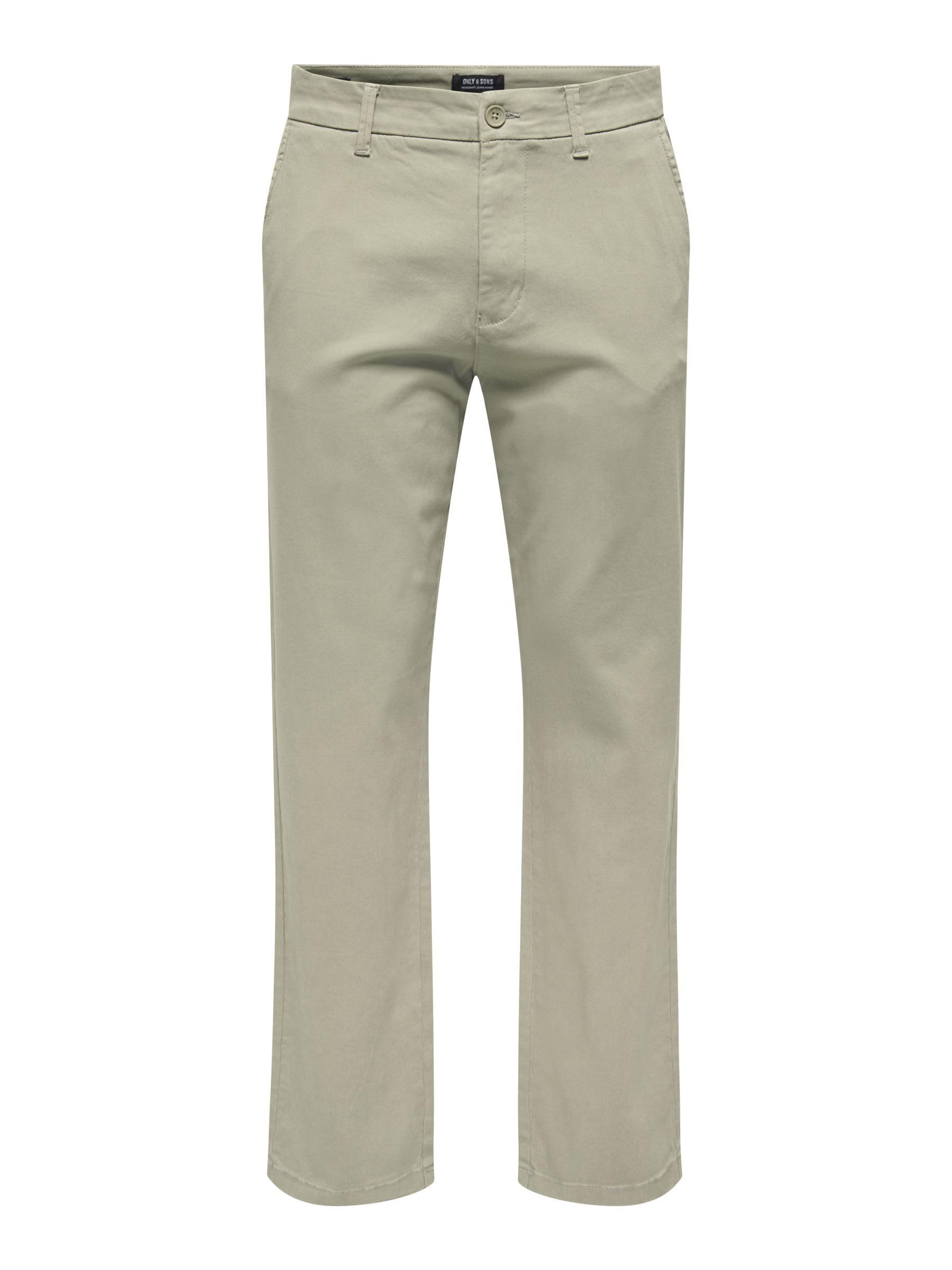Only & Sons Men's Khaki (Vintage Khaki) Onsedge-Ed Loose Trousers 4894, Vintage Khaki, 29W/32L, 29 W/32 L