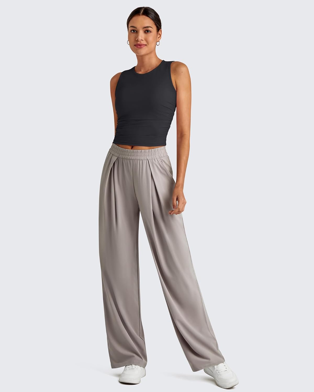 G4Free Skimetic Workout Tank Tops for Women Side Ruched Sleeveless High Neck Crop Top Summer Athletic Gym Shirts - Image 6