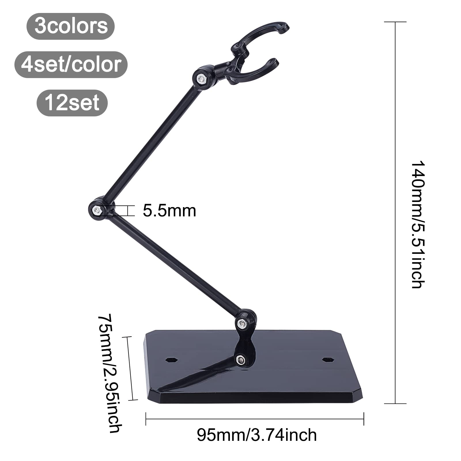 Soporte De Exhibición Para Figuras De Acción | 8 Piezas De Plástico Transparente | Base De 7.5x9.5 Cm Para Muñecos De 6 Pulgadas