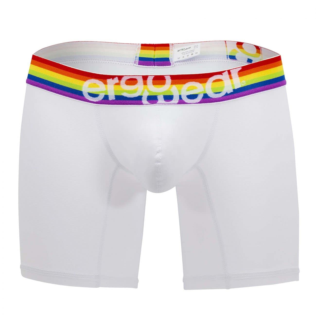 ErgoWear Men's Underwear Midcut Boxer Brief MAX XV PRIDE (White/M)