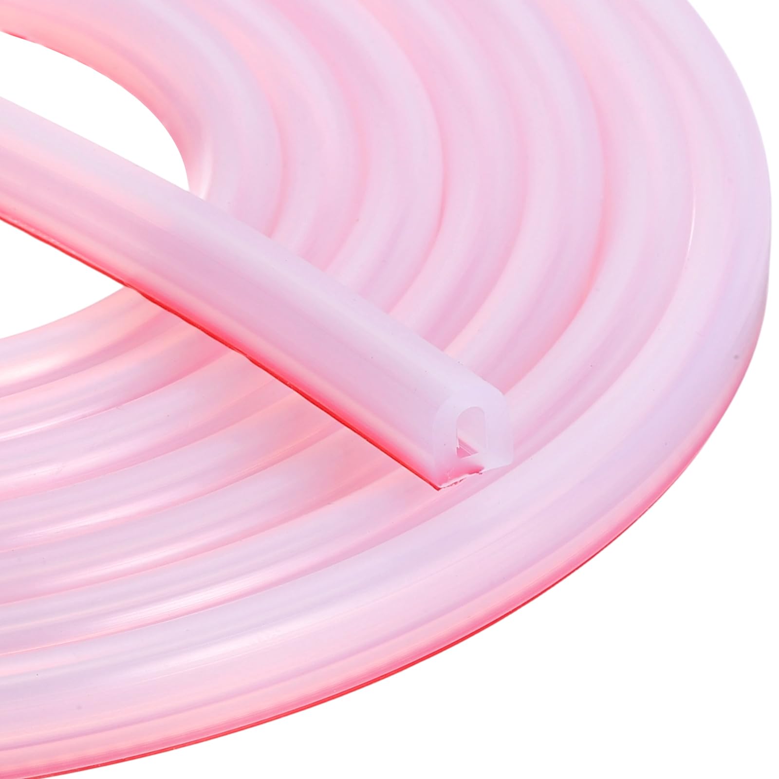 sourcing map Weather Stripping Door Seal, 10 ft Self-Adhesive D-Shape Seal Strip Silicone Insulation Window Gap Filler for Door Frame Sealing Gap (1/4" W x 5/16" T, Clear)