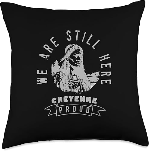 Cheyenne Native Indian Still Here and Proud - Almohada retro, 18 x 18 pulgadas, multicolor