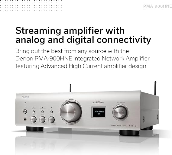 Denon PMA-900HNE (2022) Integrated Stereo Amplifier & Home 250 Wireless Speaker, HEOS and Alexa Built-in, AirPlay 2, and Bluetooth, Compact Design, Black
