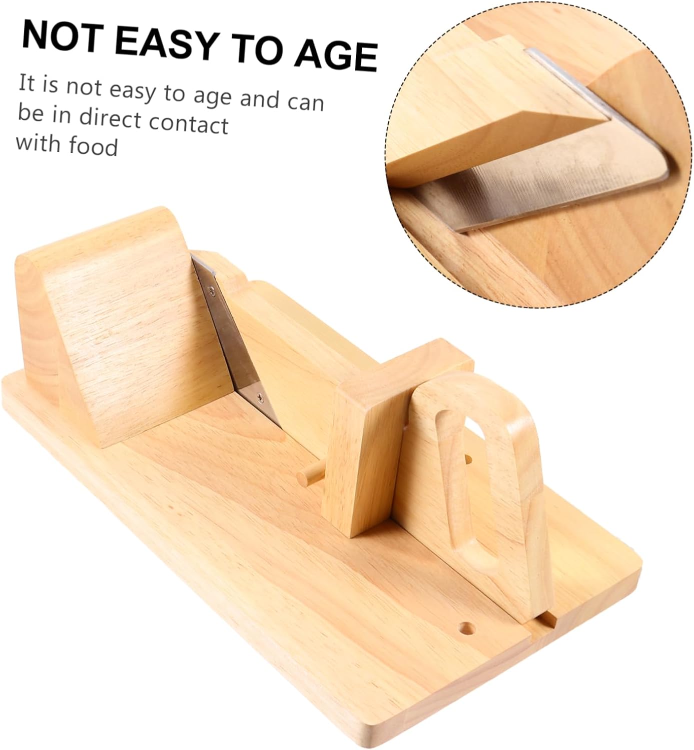 Garneck 1pc Hot Dog Slicer Stainless Steel Blade Wood Sausage Cutter for Precise Cutting of Sausages Chorizo Salami and More Kitchen Gadget for Prep