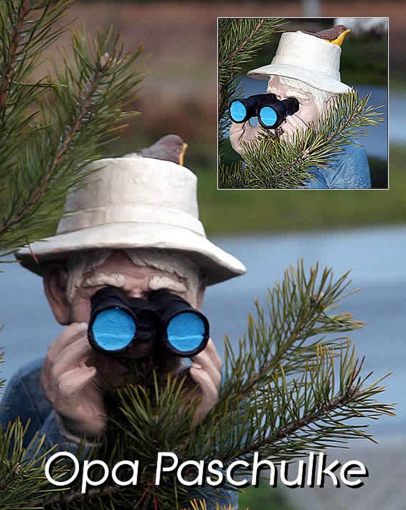 Spanner mit Fernglas Opa Paschulke Gartendekoration Deko für Innen und Außen