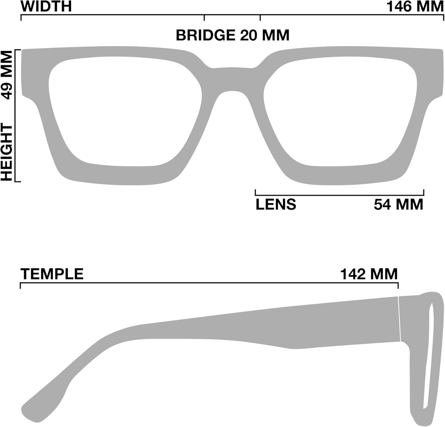 livho Oversized Eyewear Frame for Woman and Men - Rectangle Fashion Glasses for Computer, Chic Preppy Frame - Image 7