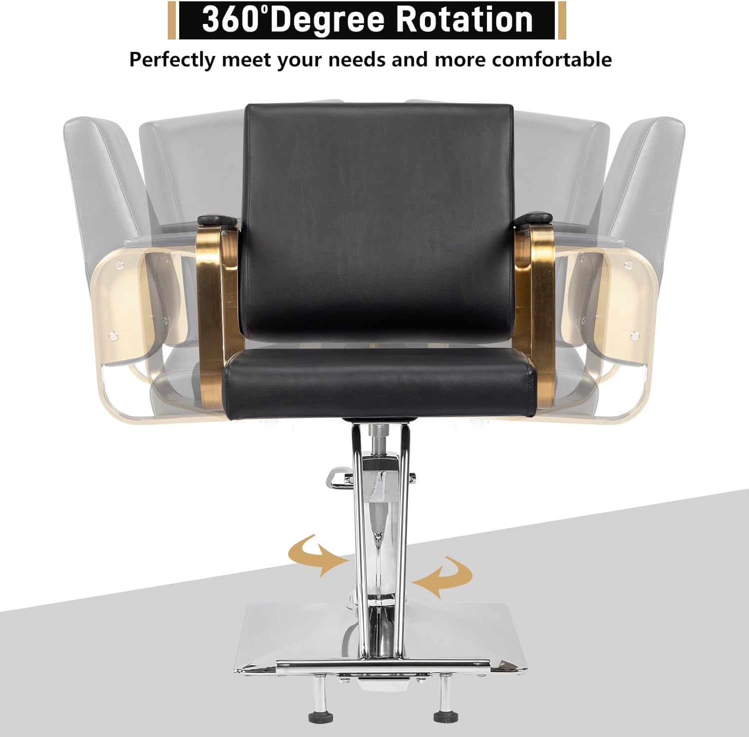 Winado Salon Chair Styling Barber Chair, Beauty Salon Spa Equipment with Heavy Duty Hydraulic Pump, Adjustable Height & 360° Swivel for Barber Shop Hair Stylist, Max Load 330 lbs(Black)