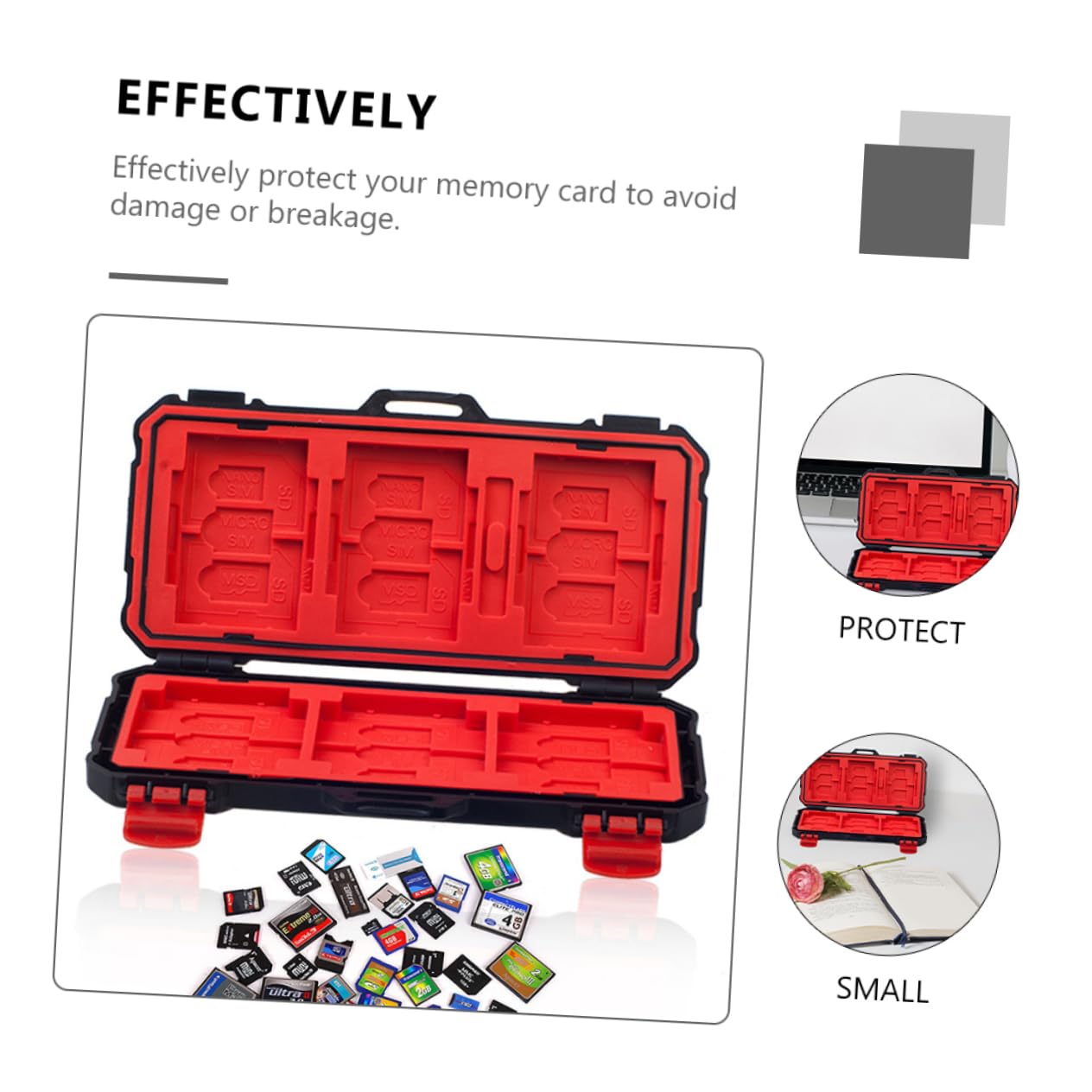 Housoutil Stylish Protective Box Mini Cf Cards Case Memory Cards Organizer Large Storage Capacity Anti-Slip Scratch-Proof for All Users