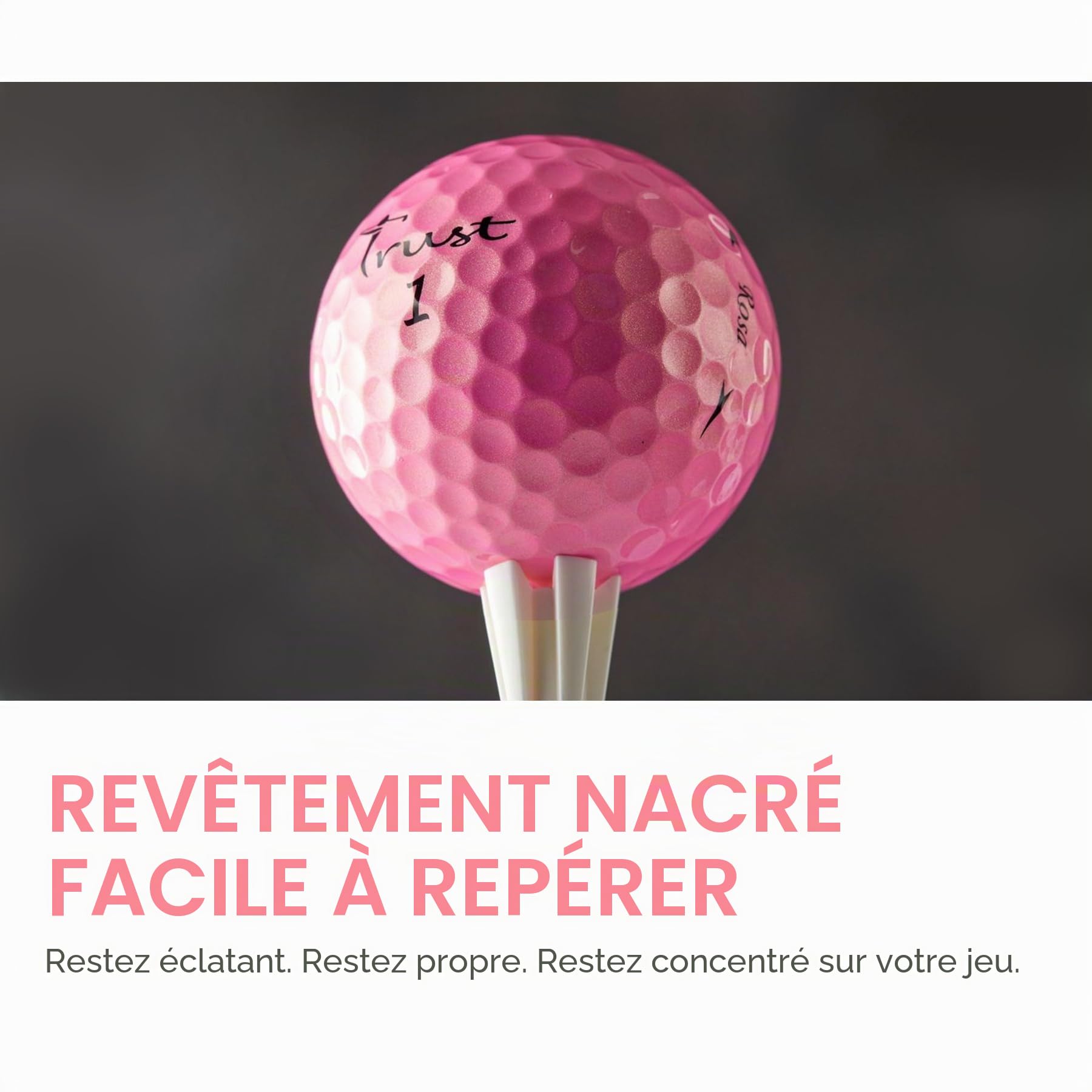 Trust Balles de Golf Aurora – Haute visibilité, Longue Distance, vol Stable, trajectoire Droite, arrêt Puissant, uréthane Cristal, qualité Tour, Noyau 3 Couches Dynamique, 12/48 balles