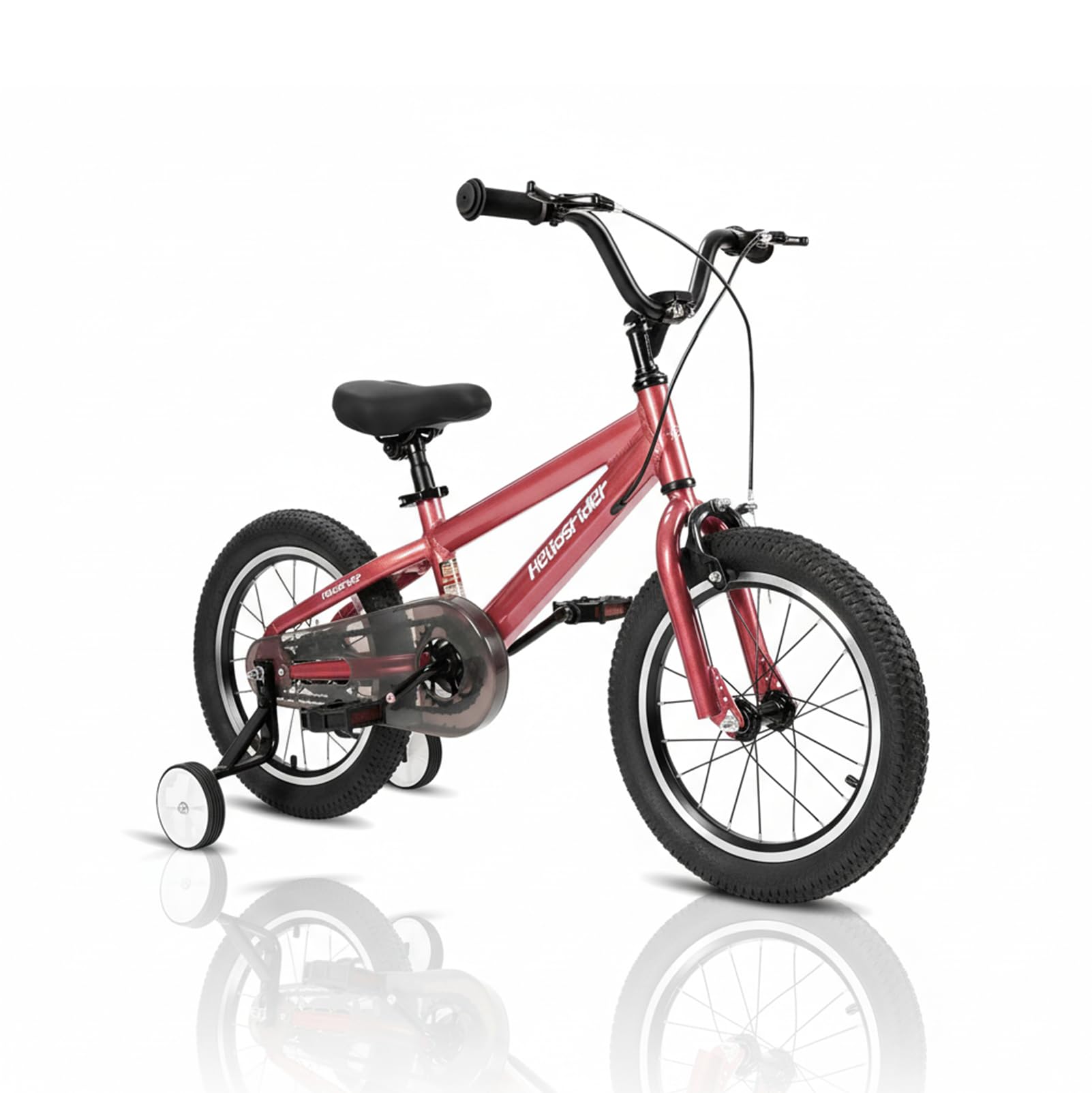 自転車 子供 子供用自転車 男の子 女の子 後部座席/荷物ラック アルミニウム製フレーム 補助輪 安全設計の手ブレーキとコースターブレーキ搭載 (ピンク,14")