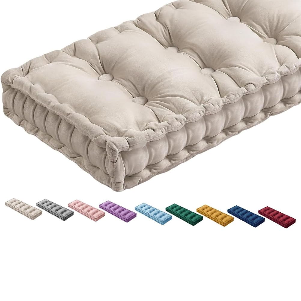 Panchina in velluto trapuntato, 120 cm, 150 cm, 80 cm, spessore 10 cm, per sedie a bovindo e divani da pranzo, 60 x 40 x 10 cm, ideale per panca a dondolo e pianoforte